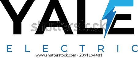 Vector logo for a company called YALE Electric. It features the letters Y and E designed in a way that represents an electric business. The design includes text and graphics