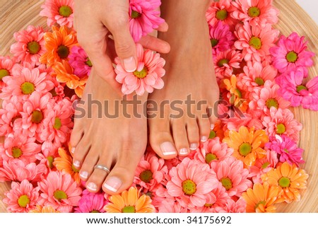 Beauty treatment photo of nice feet