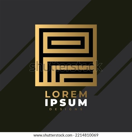 Minimalist Abstract Initial letter P logo. letter P SQUARE logo. Unusual geometric letter P Line. Monogram architecture vector logo isolated.