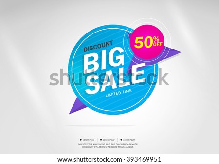 Big Sale and special offer. 50% off. Vector illustration.Theme color.