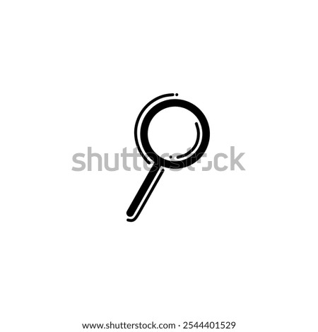 Simple illustration vector design of a magnifying glass icon or search tool. Ideal for search, investigation, or discovery themes in digital and print media.