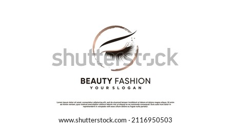 Eyelashes beauty logo for business with creative concept Premium Vector