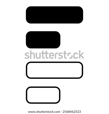 Hamburger menu bar icon, simple flat style, symbol vector illustration sign logo template pictogram, for ui or ux isolated on white for mobile app, editable	