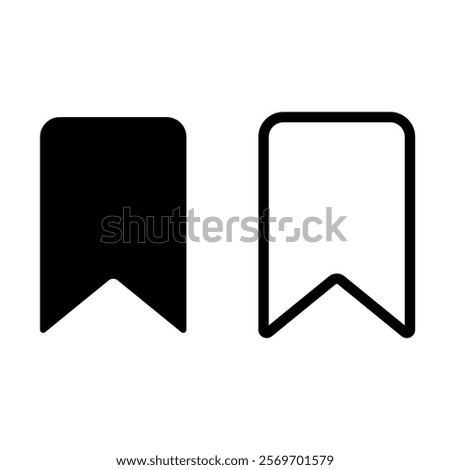 Bookmark icon, simple flat style, illustration, logo sign symbol pictogram template, for ui or ux isolated on white for mobile app, editable