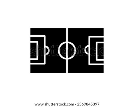 football field icon, simple flat style, illustration, logo sign symbol pictogram template, for ui or ux isolated on white for mobile app, editable	