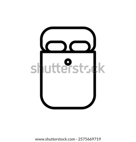 airpod icon, simple flat style, pictogram logo sign symbol vector illustration, isolated on white for mobile app