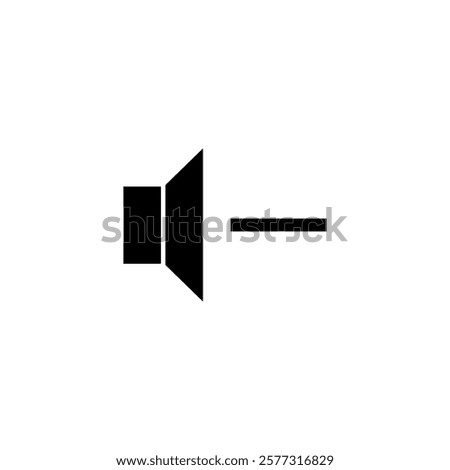 audio volume down icon, simple flat style, logo sign symbol vector illustration pictogram, isolated on white for mobile app