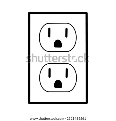 North american wall outlet vector illustration. Wall power socket.