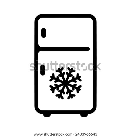 Freezer cold line icon, vector outline sign, linear pictogram style isolated on white. Refrigerator and snowflake symbol, logo illustration. Editable stroke