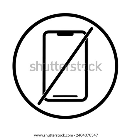 No phone outline icon. linear style sign for mobile concept and web design. No talking and calling prohibition simple line vector icon. Symbol, logo illustration. Pixel perfect vector graphics