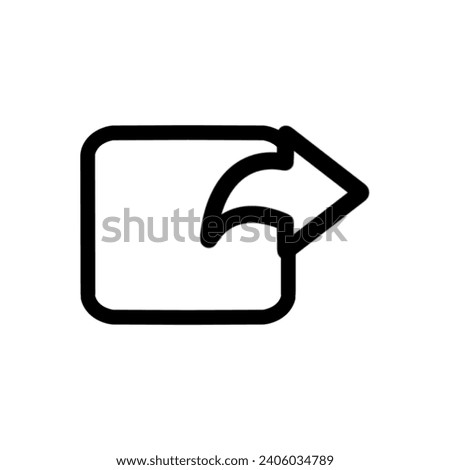 share line icon, flat share icon isolated on white