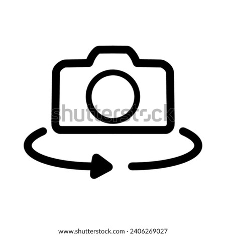 Camera switch outline icon. linear style sign for mobile concept and web design. Rotate photo camera mode simple line vector icon. Symbol, logo illustration. Pixel perfect vector graphics
