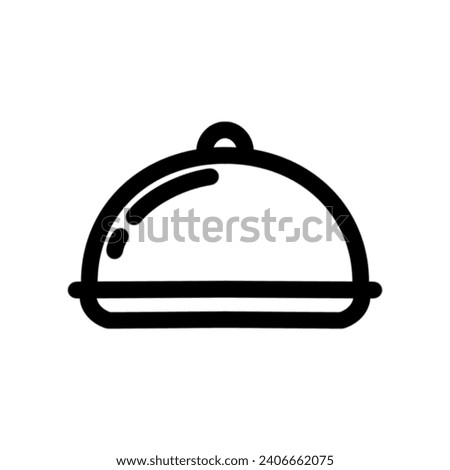 Food cloche line icon. linear style sign for mobile concept and web design. Food serving cover outline vector icon. Restaurant symbol, logo illustration. Vector graphics