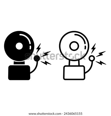 Fire alarm line icon, outline and filled vector sign, linear and full pictogram isolated on white. Symbol, logo illustration