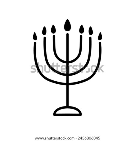 Big menorah icon. Thin linear big menorah outline icon isolated on white background from religion collection. Line vector sign, symbol for web and mobile