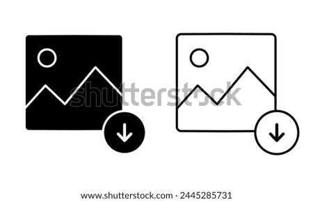 Download or upload picture icon. Image thumbnail sign. Illustration vector