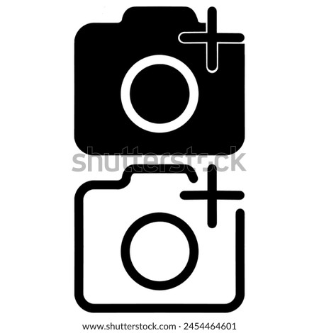 camera plus icon. add and upload image icon.