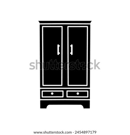 wardrobe icon vector illustration, icon logo design template, isolated on white