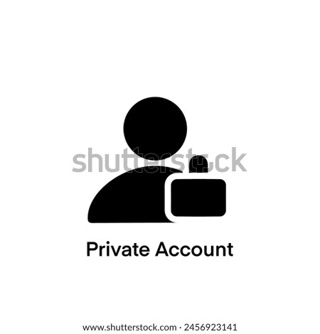 private account icon, avatar icon with padlock, private account icon eps vector illustration, isolated on white