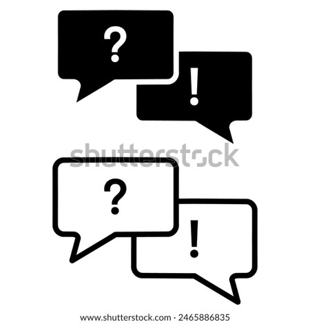 FAQ, questions and answers icon. Line, glyph and filled outline colorful version, Q and A speech outline and filled vector sign. Symbol, logo illustration. Different style icons set. Vector graphics