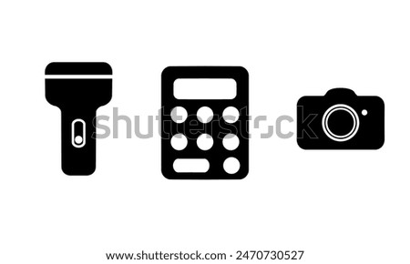 flashlight icon, calculator, camera, ui icon or ux design web vector illustration