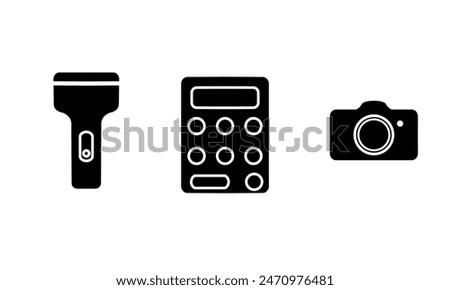 flashlight icon, calculator, camera, ui icon or ux design web vector illustration