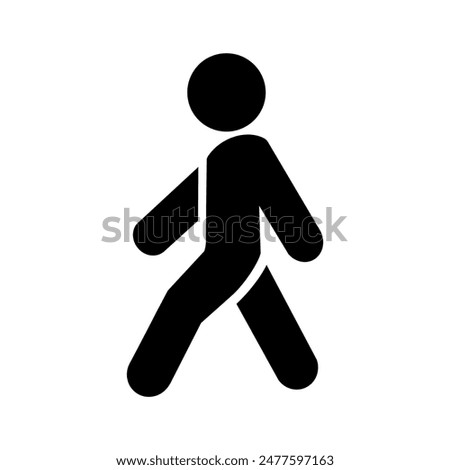 Flat vector walking man sign isolated on white background.