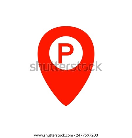 parking icon with location pin design, vector illustration