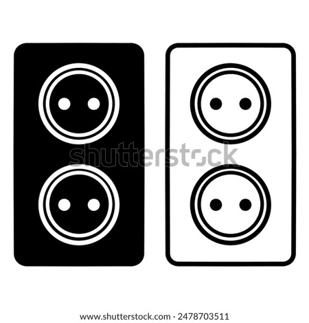 socket outlet icon vector symbol template, icon vector illustration