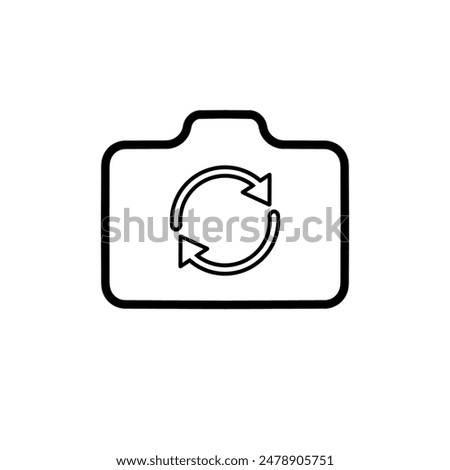 Button icon to switch cameras video call, Video calls icon, set of buttons template for mobile phone online app, ui. online apps, internet talk, vector illustration in black and white background.