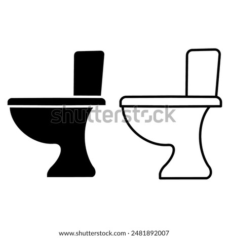 toilet icon of glyph style design vector template