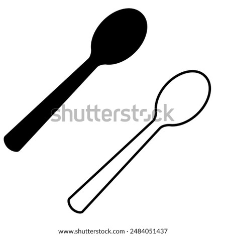 Spoon vector icon. Spoon on white background. Black spoon vector. eps vector illustration