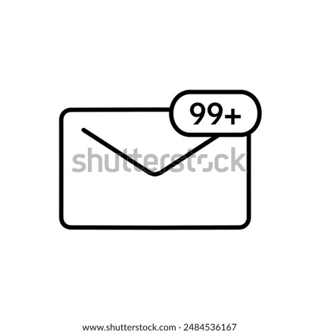 New message or email notification icon symbol vector