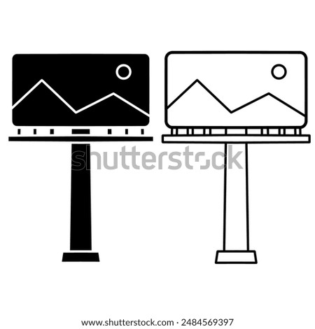 Billboard icon. Large format printing. Big board template. Flat design, eps vector Illustrationraster isolated on white