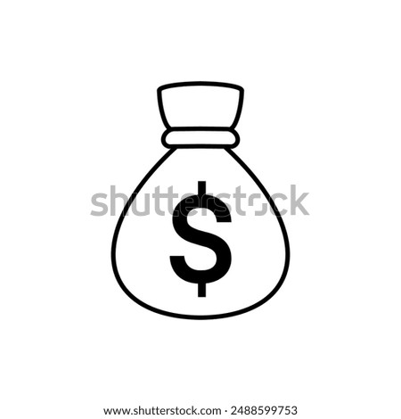 Money bag with dollar icon. Money bag icon. Income growth. Business and finance. Dollar sign. Cash icon. Money icon. Cash back. Investment. Cartoon money bag. Bag of coins. Financial savings. Payment