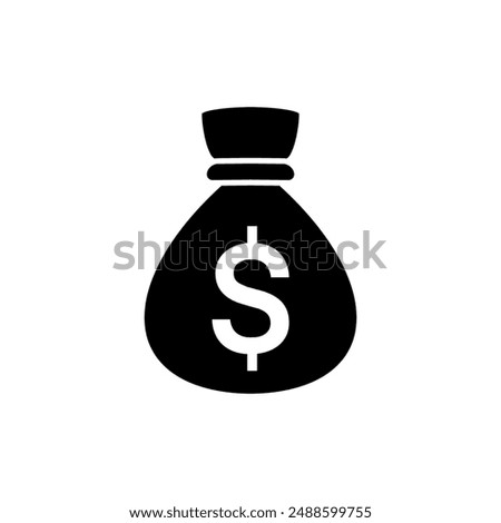 Money bag with dollar icon. Money bag icon. Income growth. Business and finance. Dollar sign. Cash icon. Money icon. Cash back. Investment. Cartoon money bag. Bag of coins. Financial savings. Payment