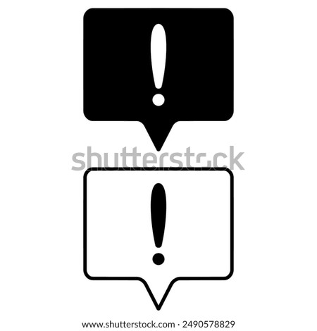 Speech bubbles with exclamation mark, report icon vector