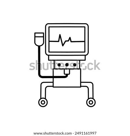 Electrocardiogram icon vector isolated on white background, logo concept of Electrocardiogram sign on transparent background, filled black symbol