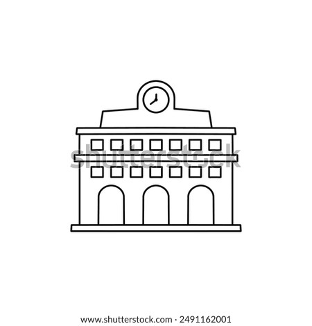 Railway station vector icon. filled flat sign for mobile concept and web design. Train station building glyph icon. Symbol, logo illustration. Vector graphics