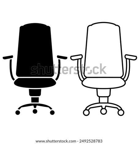 Vector illustration of office chair, icon vector illustration, isolated on white 