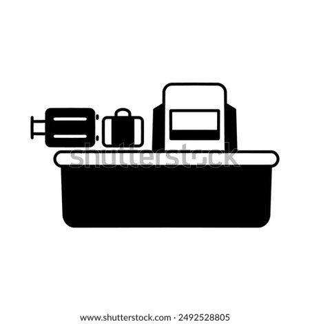 Airport x ray machine outline vector icon. Thin line black airport x ray machine icon, flat vector simple element illustration from editable airport terminal concept isolated on white background