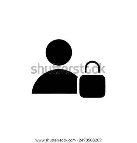 private account icon, avatar icon with padlock, private account icon eps vector illustration, isolated on white