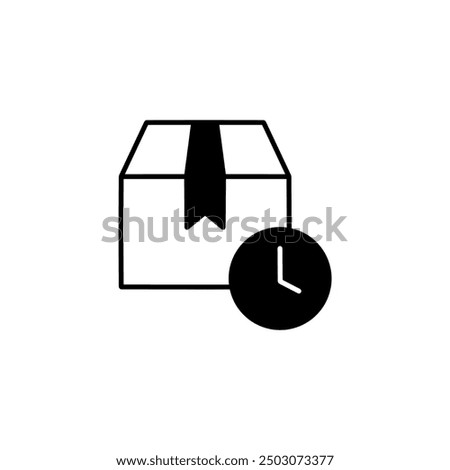 box icon with clock, fast delivery, eps vector illustration