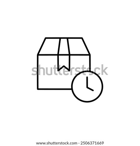 box icon with clock, fast delivery, eps vector illustration