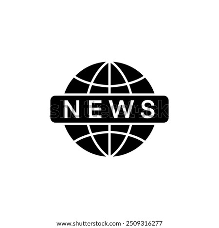 global news icon, world news, vector illustration