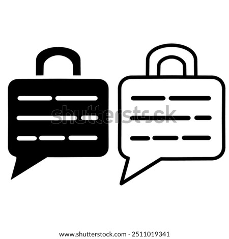 Private chat icon isolated on white background. Private texting symbol modern, simple, vector, icon for website design, mobile app, ui. Vector Illustration