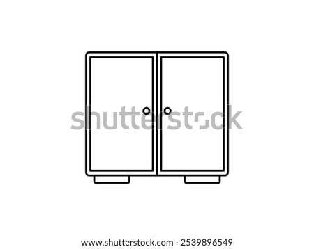 Kitchen storage cupboard icon vector illustration template, isolated on white