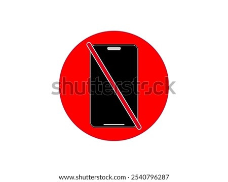 no phone icon, cellphone prohibited, off mobile please, stop using device, ban zone, thin line symbol on white background - editable stroke vector eps10