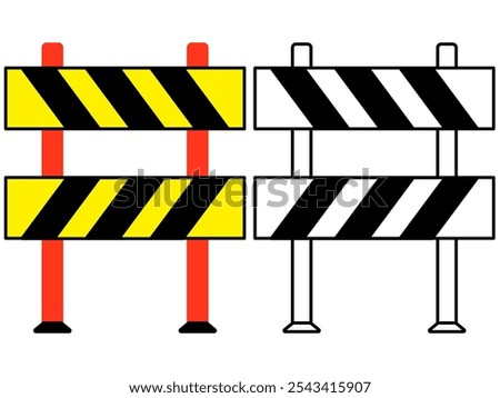 Vector sign of the Roadblock symbol is isolated on a white background. Roadblock icon color editable.