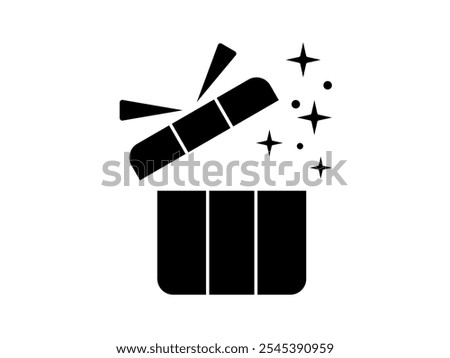 open gift box, icon vector tamplet illustration, isolated on white